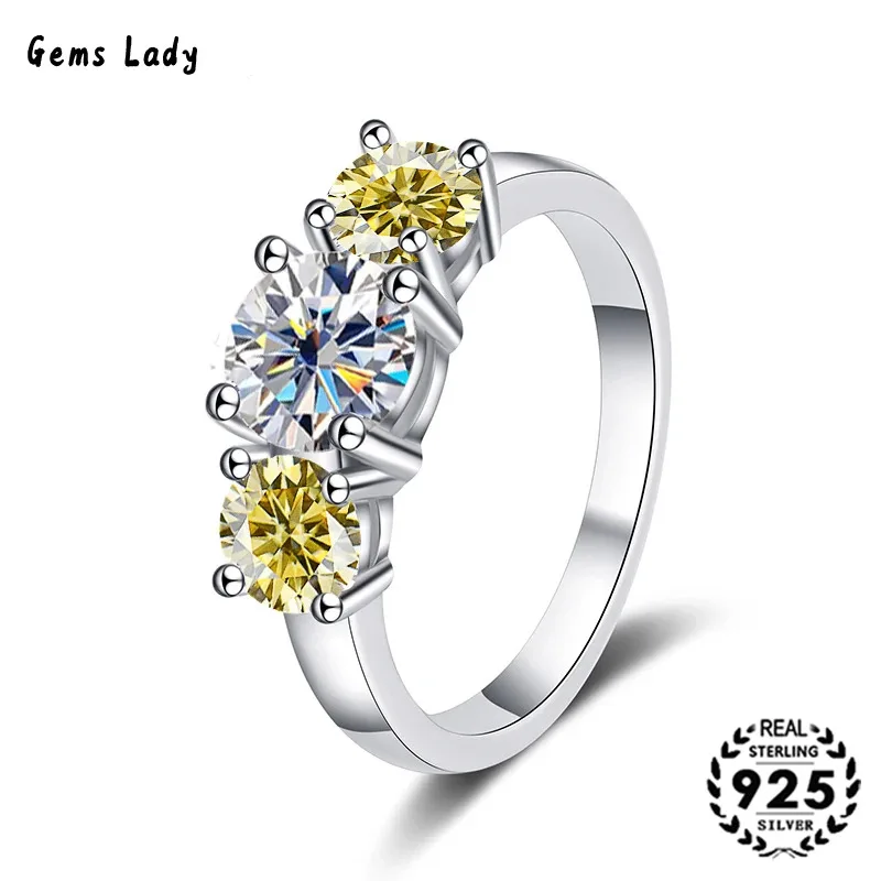 

Gems Lady Fashion Silver 925 Moissanite Women's Gem Ring Couple Ring Anniversary Gift Essential Wedding Ring Simple And Elegant