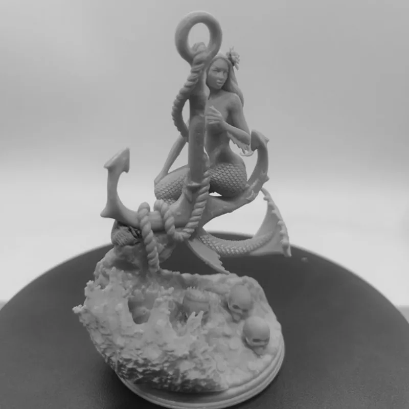 Figura in resina fai da te sirena scala 1/24 75mm figurine assemblare miniature modello kit smontato non verniciato Diorama giocattoli