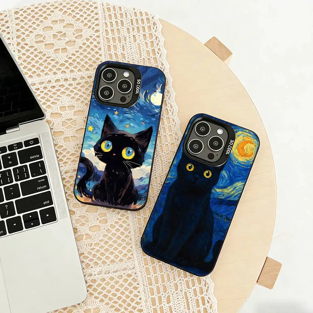 

v-Van Gogh Funny Ca Phone Case For iPhone 17,16,15,14,13,12,11 Plus,Pro Max,XS,Colored silver phone case