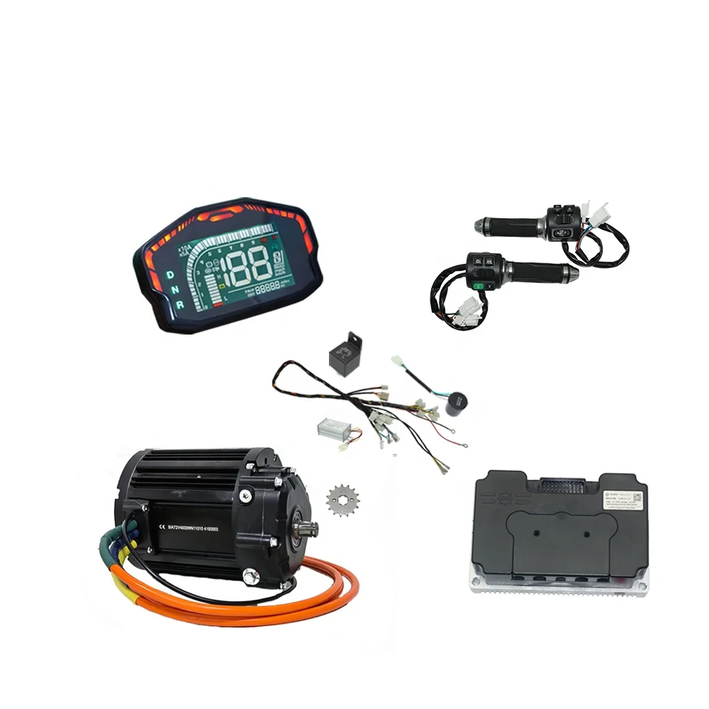 QS MOTOR 138 4000W V3 7500W Max Continuous 72V Mid Drive Motor With New Display And ND72680 Controller For Motorcycle Kits