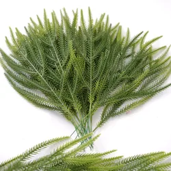 10pcs Artificial Plants Simulation Christmas Tree Pine Branch Fake Leaf Wreath Rattan DIY Xmas Tree Home Decor New Year Ornament