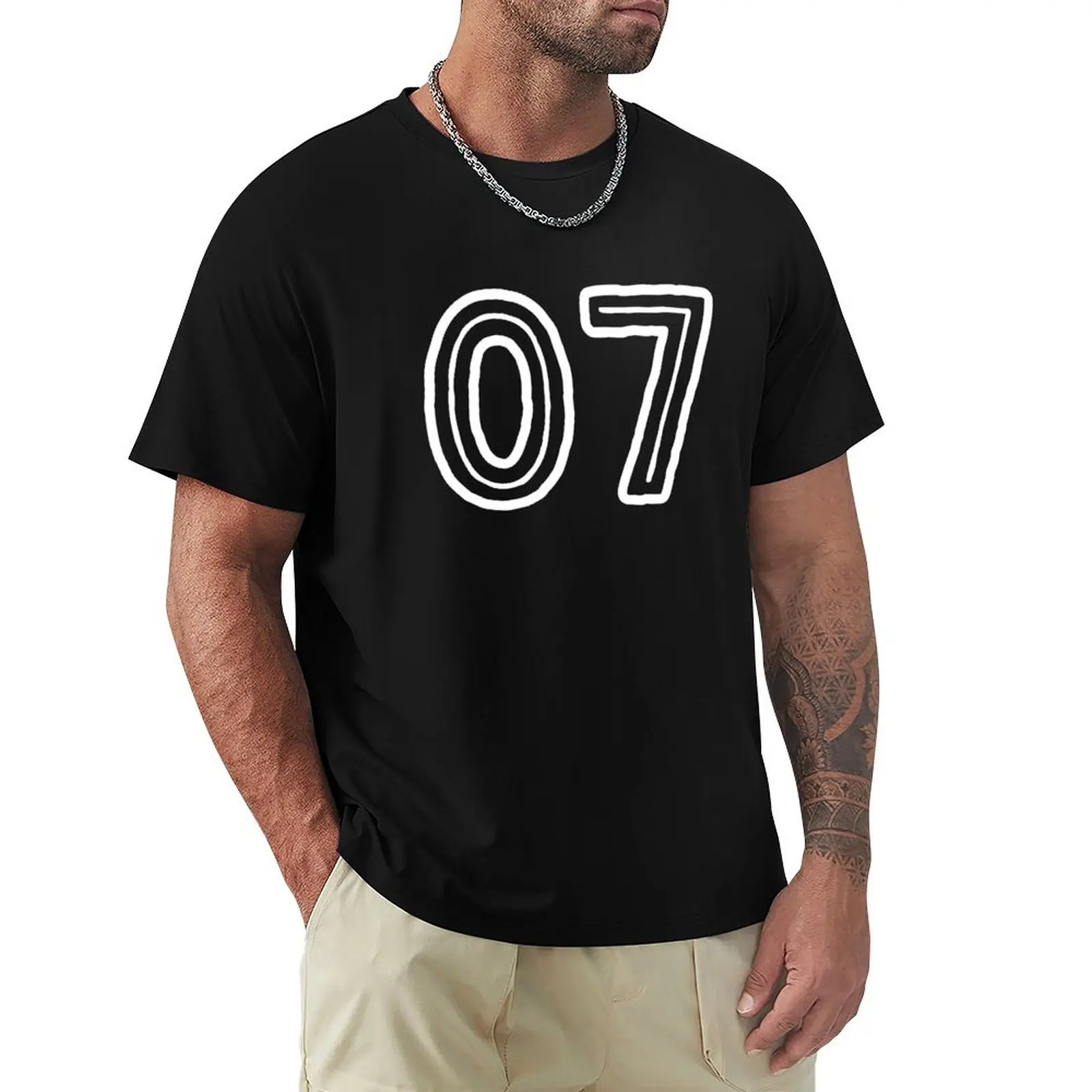 

Number 07 Design T-Shirt tops vintage clothes mens t shirts