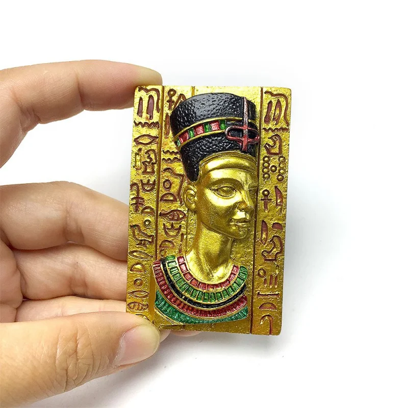 Egypt Ancient Queen Nefertiti 3D Resin Fridge Magnet with Hieroglyphics - Home Decor Fridge Magnets Imanes Para Refrigerador