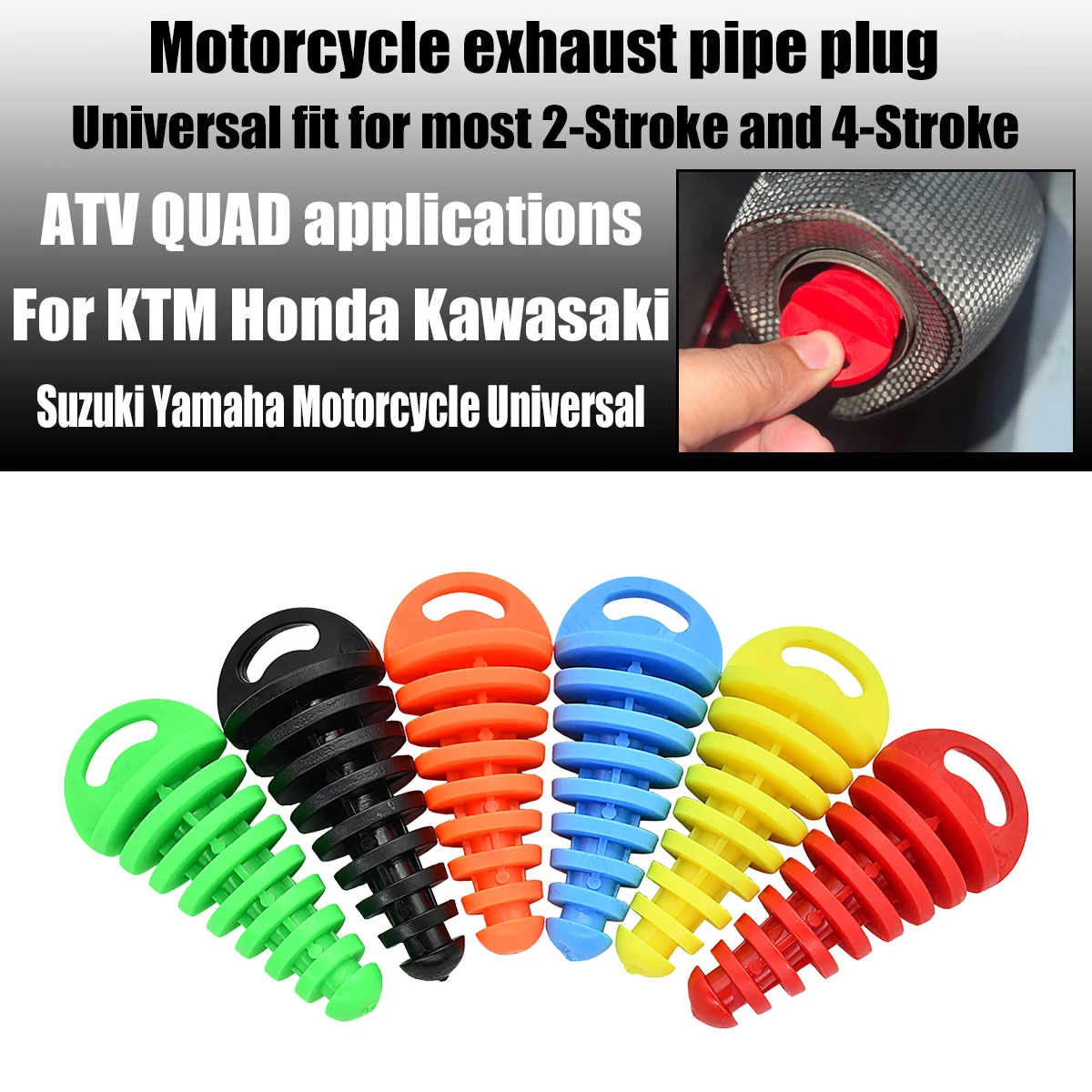 

Motorcycle Exhaust Pipe Motocross Tailpipe Air-bleeder Plug Exhaust Silencer Muffler Wash Pipe Protector