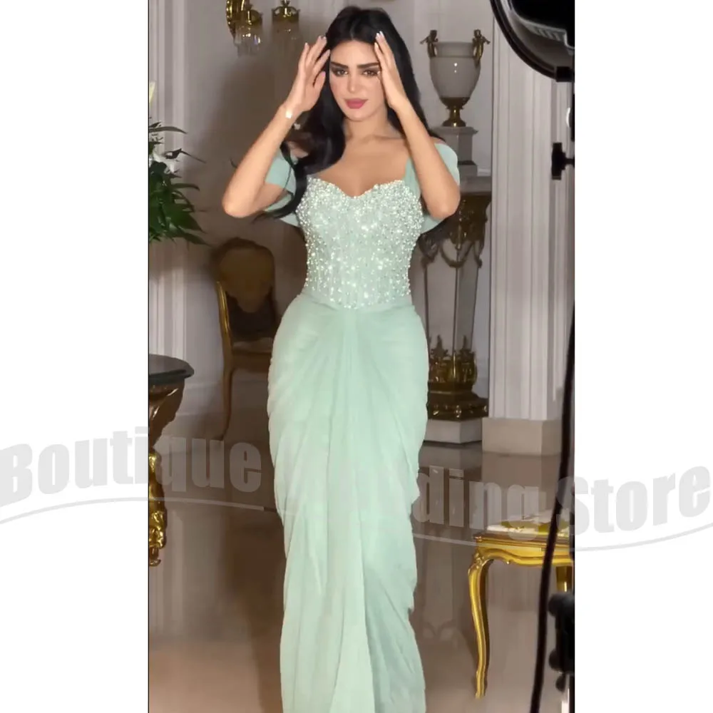 

Шикарное вечернее платье с открытыми плечами, расшитое блестками, милое вечернее платье русалки, женское платье длиной до пола, настраиваемое свадебное платье для гостей