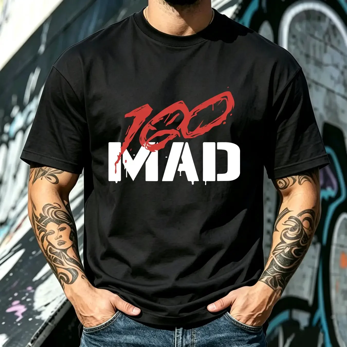 washed T Shirt Onyx 100 MAD New S 5XL Hip Hop Fast Shipping vintage Washed Stylish Stretched homme graphic fashion Breathable