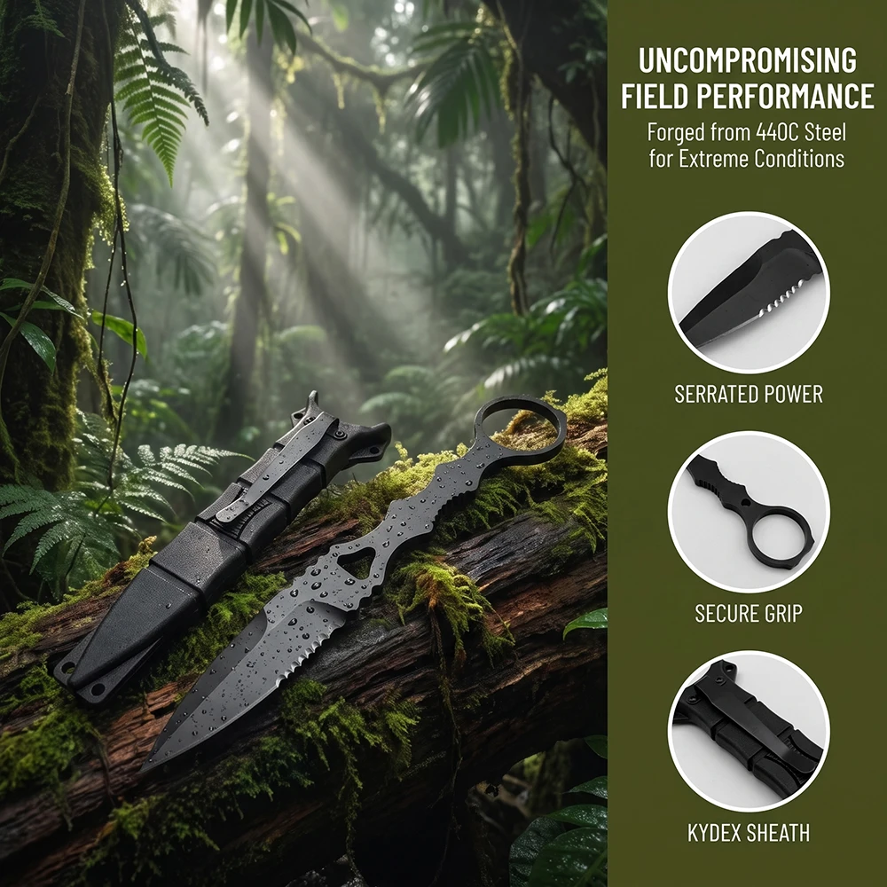BM 176 Lightweight All 440C Fixed Utility Knife Half Serrated with Sheath Wilderness Trekking Climb Picnic Parcel Unboxing Tool