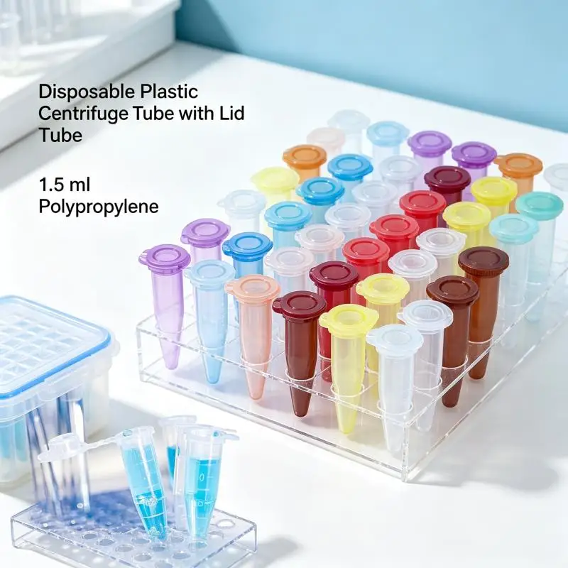 50PCS 1.5ml Mini Plastic Test Tubes Microcentrifuge Tubestest Tube Lab Graduated Centrifuge Tubes
