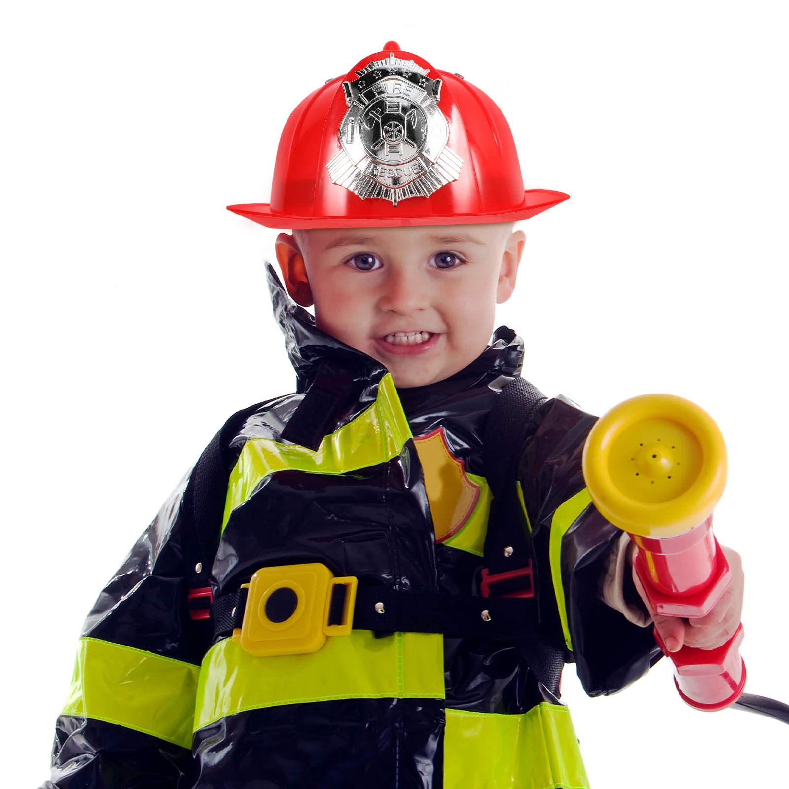 2 Pcs Firefighter Hat Kids Fireman Accessories Toddler Costume Hard Hats Performance Props