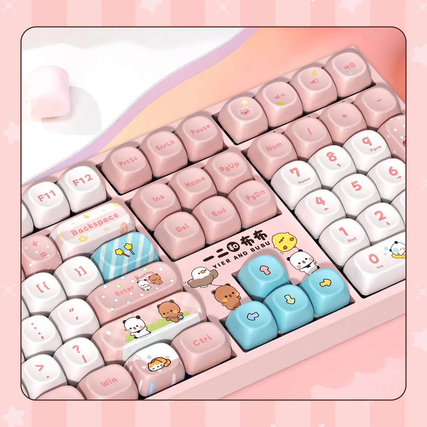 Akko 5108 V5 Mechanical Keyboard Dudu and Bubu 100% Full Size 1K ARGB Hot Swap Type-C/2.4G&BT Wireless Custom Gaming Keyboard