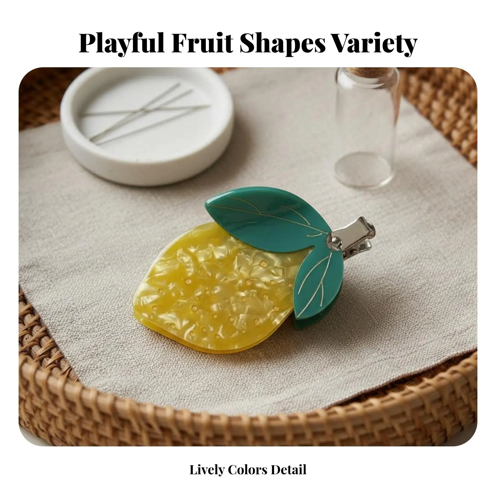 

Fruit Hair Grip Grip Fun Accessory Fruit Shaped Jaw Grip Bright Hues Strong Hold for Women, Informal Outinging Ings