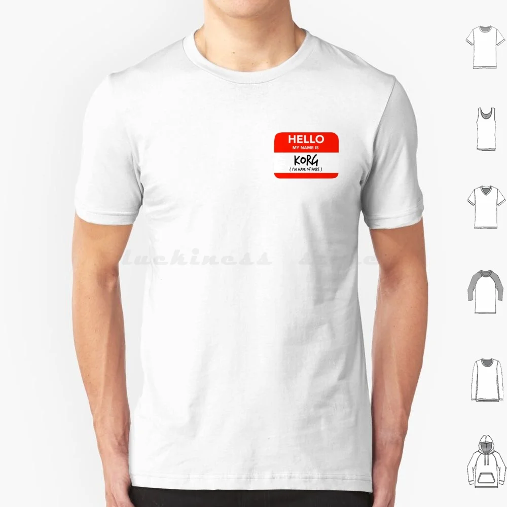 Camiseta Hello My Name Is Korg para hombres, mujeres y niños, 6xl, Korg Taika Waititi Ragnarok Revengers The Revengers Mcu Superhero Hello My