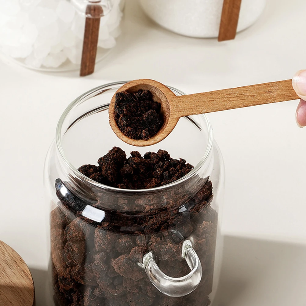 

Coffee Bean Jar 850ml Glass Sealed Glass Canisters With Airtight Lids Container Airtight Lid Wood Spoon Kitchen Canisters Tea