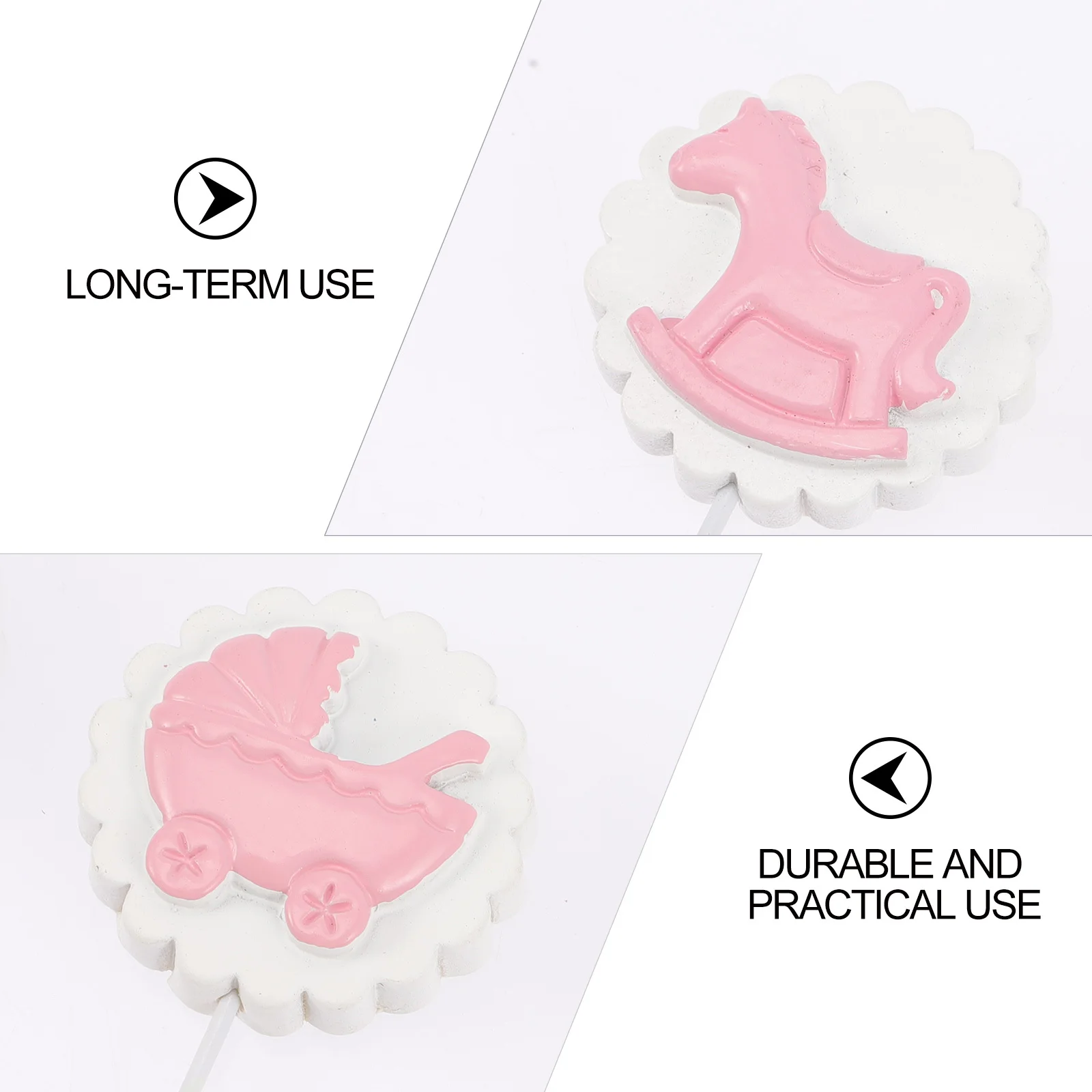 

5Pcs Baby Shower Cake Decorations Stroller Cake Topper Baby Bottle Birthday Party Decor Creative Fun Photo Props