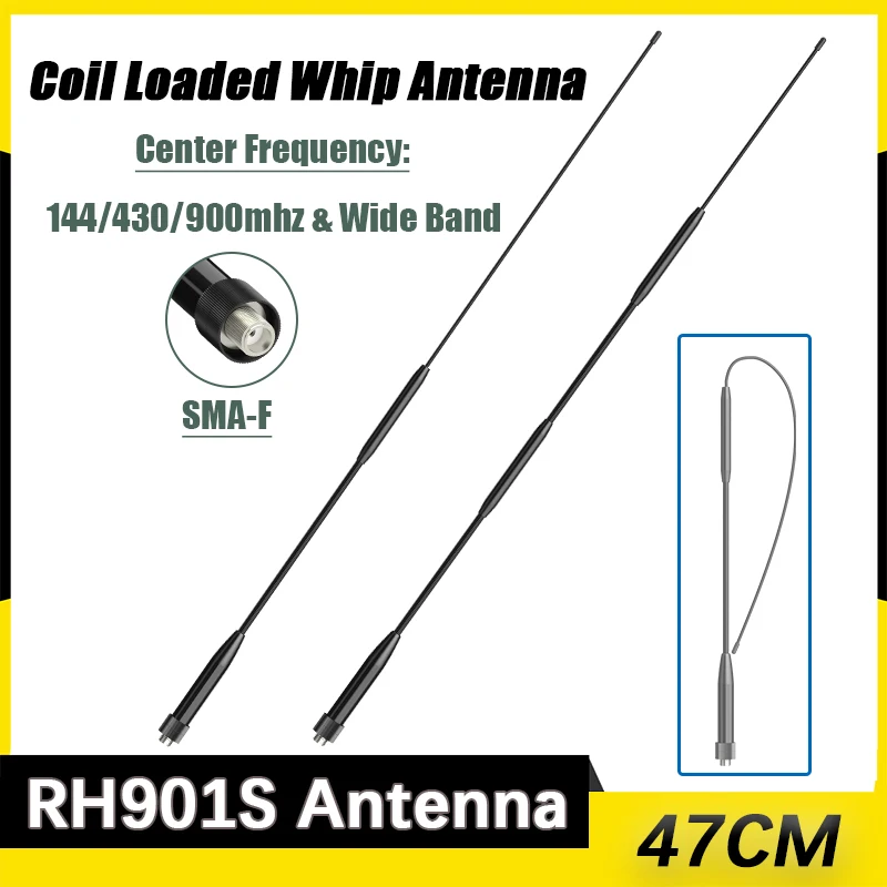 RH901S Antenna Coil Loaded Soft Whip Aerial SMA-Female 144/430/900MHz Amplify Signals For DM-1701A UV-25M UV-5RH Two Way Radios