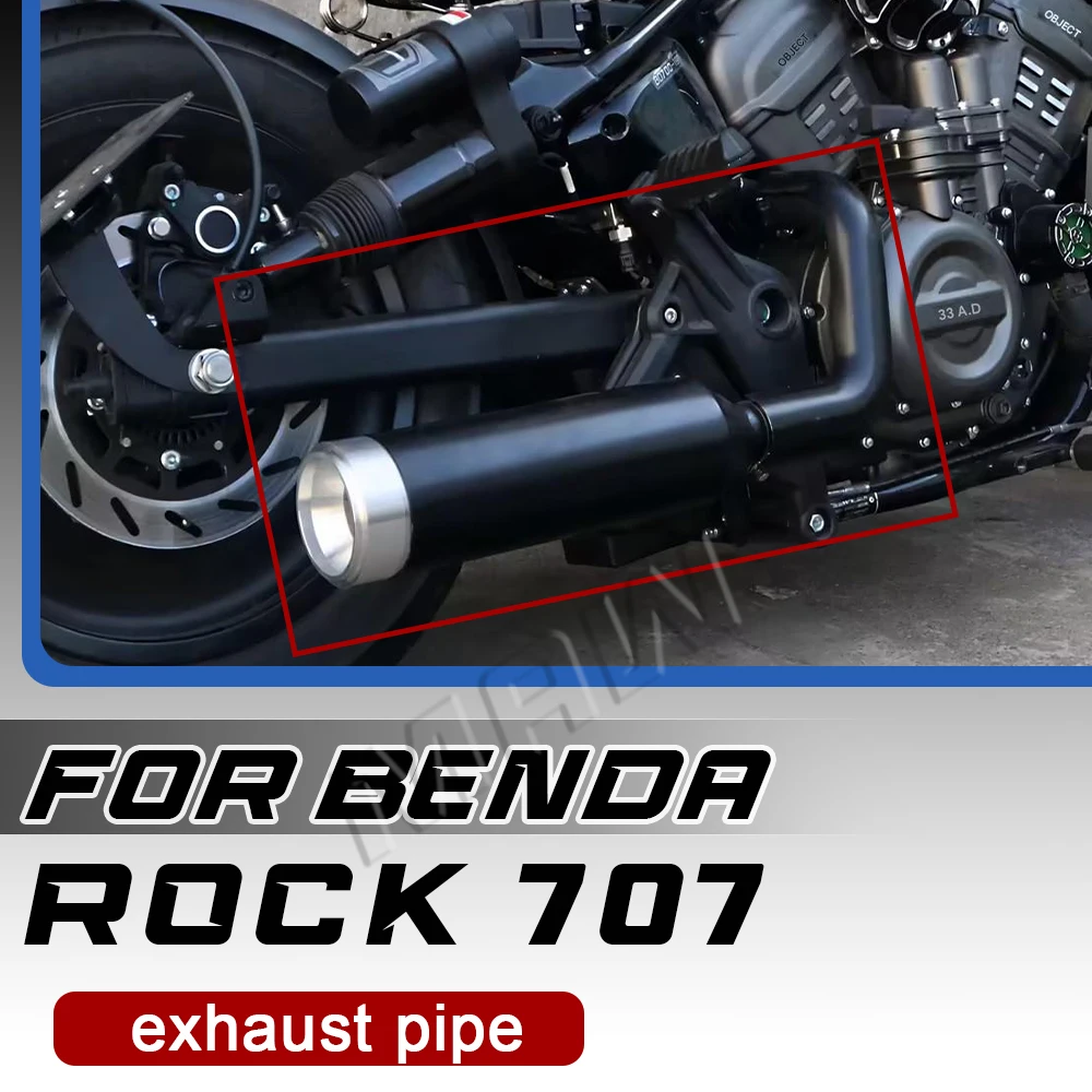 

Modified black and white head cover exhaust pipe for BENDA ROCK 707