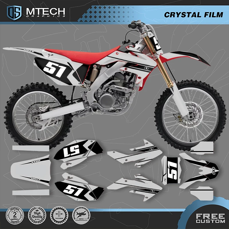 DSMTECH Graphics Decals Sticker Kits Backgrounds For Honda CRF250R CRF250 2004 2005 2006 2007-2009 007