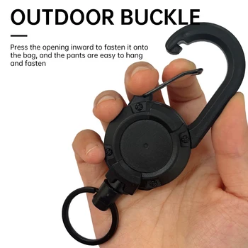 1-20PCS Outdoor Retractable Key Chain Mountaineering Buckle Key Chain Anti-loss Anti-theft High Rebound Metal Easy To Pull