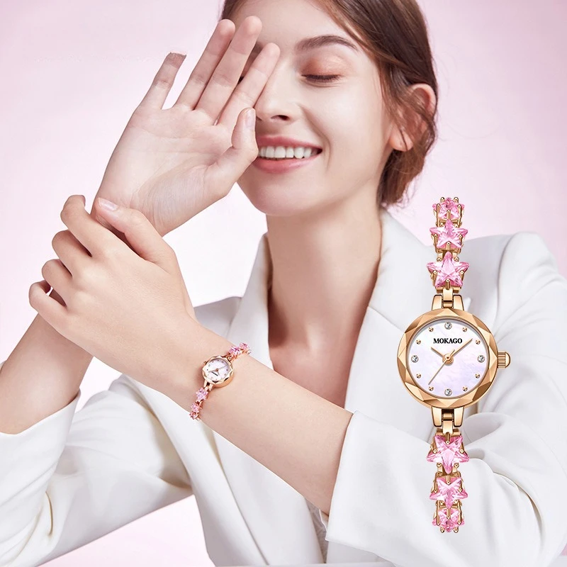 Новые модные легкие роскошные нишевые женские часы с кристаллами Fritillary, нежный тонкий браслет, женские часы с маленьким циферблатом