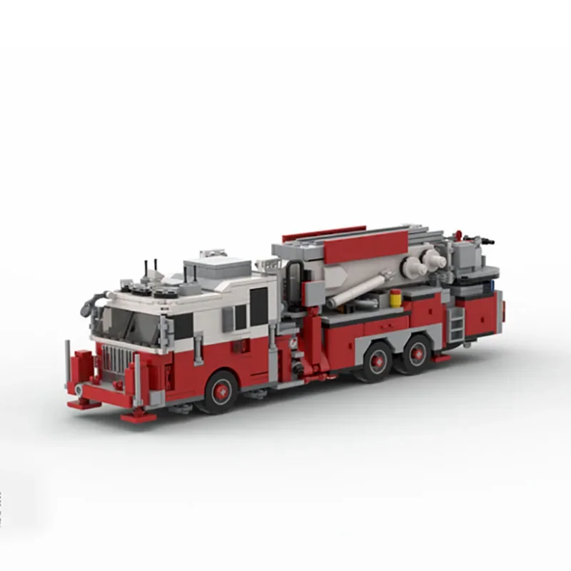 

MOC-123187 Ladder Fire Truck Ambulance FDNY - New York - Tower 21 Hell's Kitchen Kids Building Block Toys DIY Merry Christmas