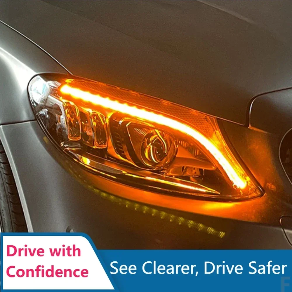 

Upgraded Car Front Lamps For Benz C-Class W205 2015-2021Auto Headlights Assembly LED High Configure Projector Lens Accessories