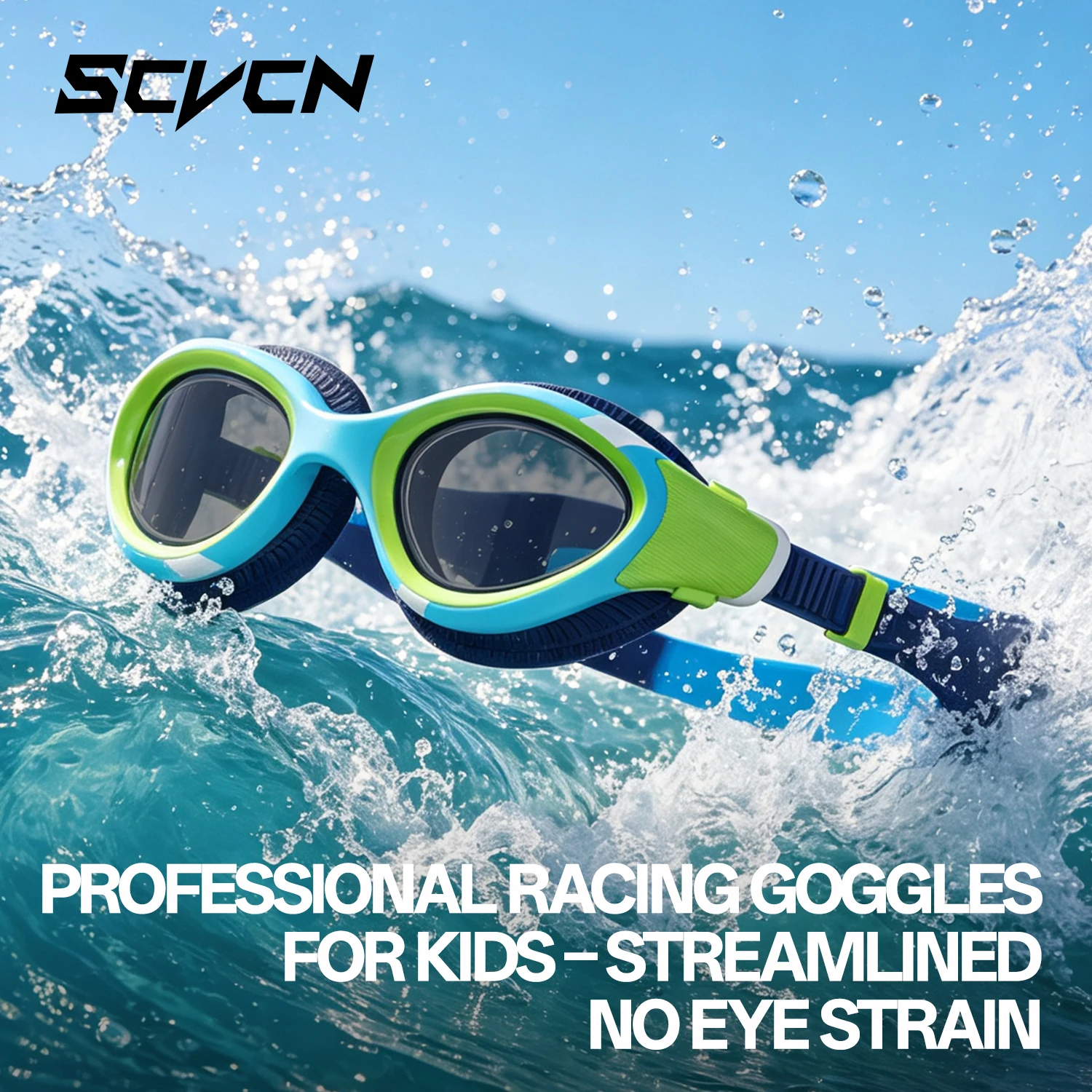 SCVCN Kids Polarized Swim Goggles UV400 Anti‑Fog Soft Silicone Leakproof Swimming Goggles Girls Children Pool Beach Water Sports