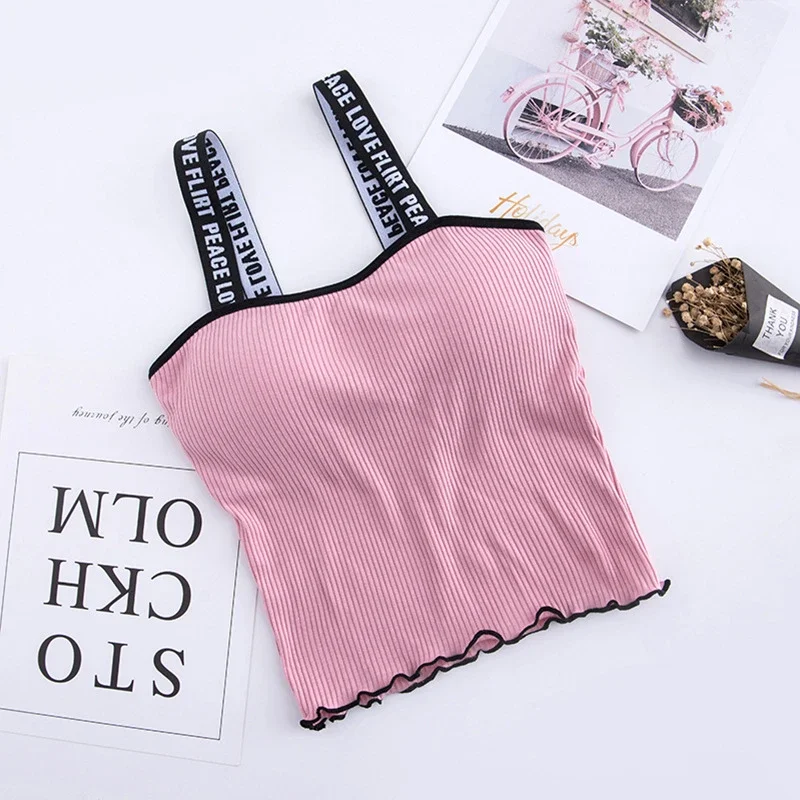 3D Sexy Lingerie Seamless Sport Bra Top Push Up Bralette Brassiere Women Underwear Cotton Wrapped Chest English Letter Vest Girl