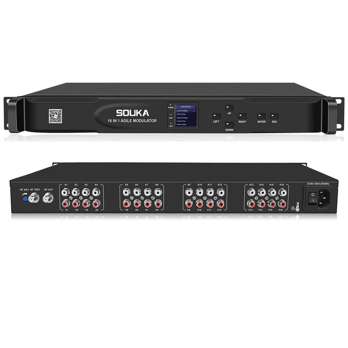 16-Channel Cable TV Agile Analogue Modulator AV to   Hotel Factory TV Front End Equipment