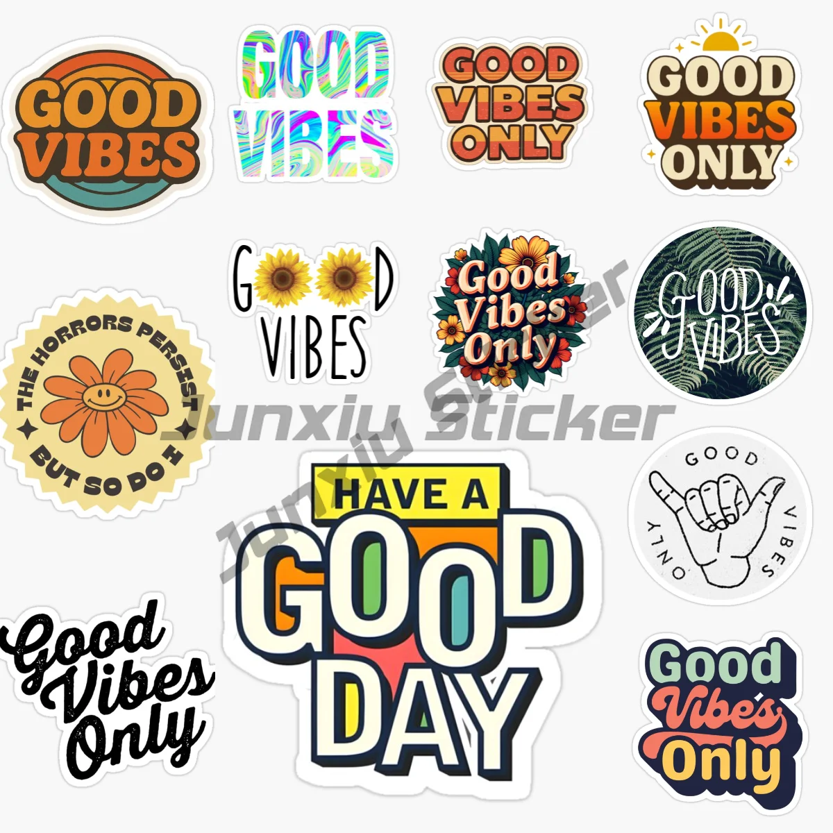 

GOOD VIBES ONLY Car Sticker Motorcycle Vinyl Bumper Truck Car Wall Room Bicycle Van Window Decorate PVC Decals