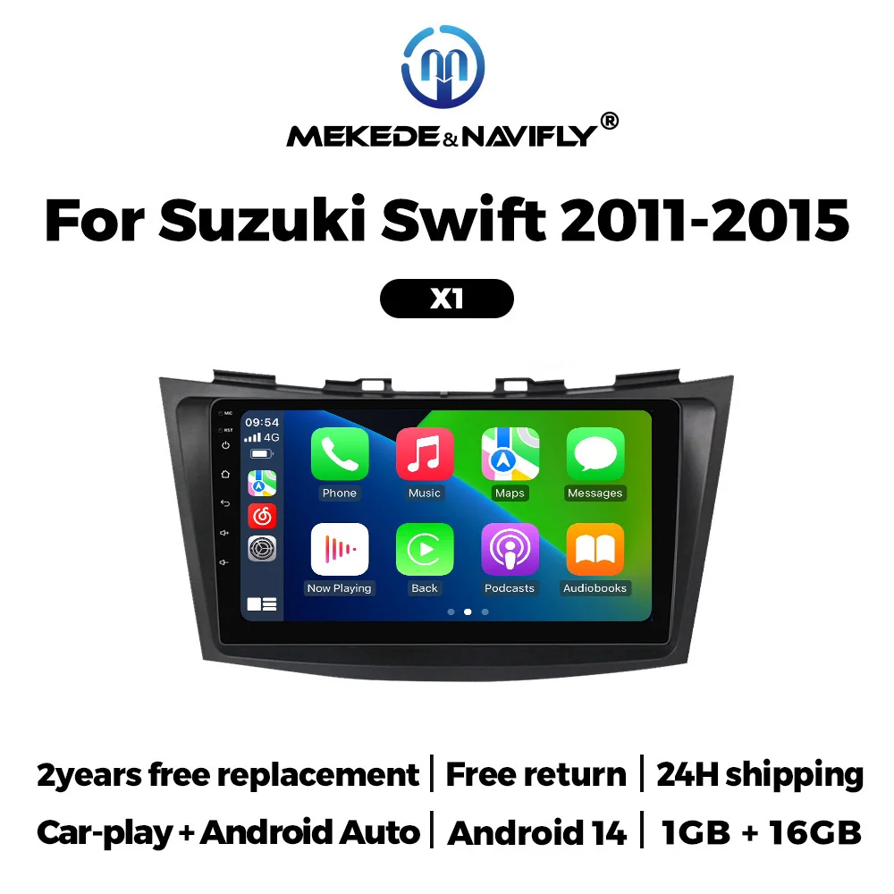 MEKEDE Android 14 Autoradio Stereo Voor Suzuki Swift 2011-2015 Autoradio Multimedia Speler Navigatie WiFi 2Din 9 inch CarPlay