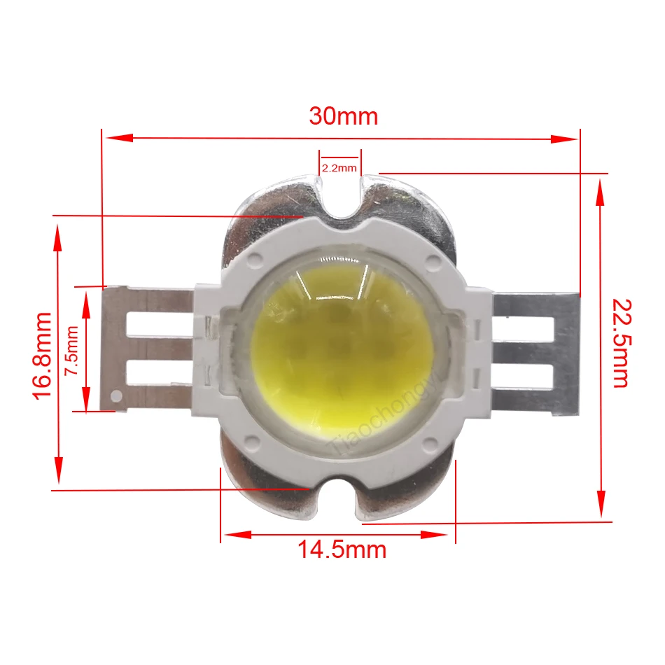 10W High Power LED chips Round LED 90 Angle Lens  Red Green Blue UV 365nm  405nm DC9-12V COB SMD Diode 45mil For LED Spotlight