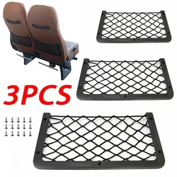 3Pcs Car Passenger Car Seat Back Storage Net Bag Large Storage Net Pocket Camper RV SUV Universal Storage Holder Organizer
