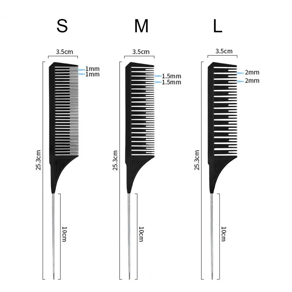 Functional Tip-tail Comb  Comfortable Grip Triangle Texture Comb  Tip-tail Hairdressing Styling Tool Hair Dyeing Comb