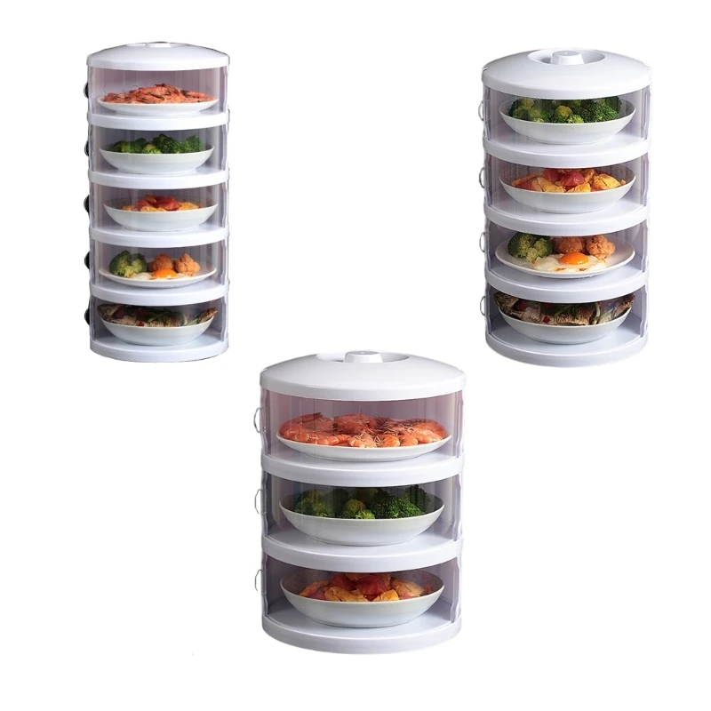 

Insulation Covers 3/4/5 Layer Transparent Stackable Dustproof Leftovers Storage Container Kitchen new arrival