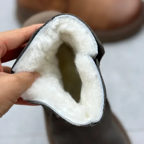 Женские зимние сапоги, меховые, шерстяные, плюшевые, теплые, на молнии, обувь из натуральной кожи, зимние ботильоны, женские ботинки ручной работы, женские зимние сапоги