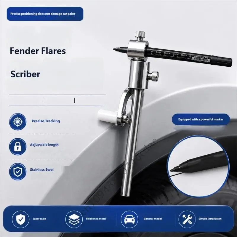 Car Wheel Eyebrow Parallel Scriber with Two Knob Control for Panel Work Guide 