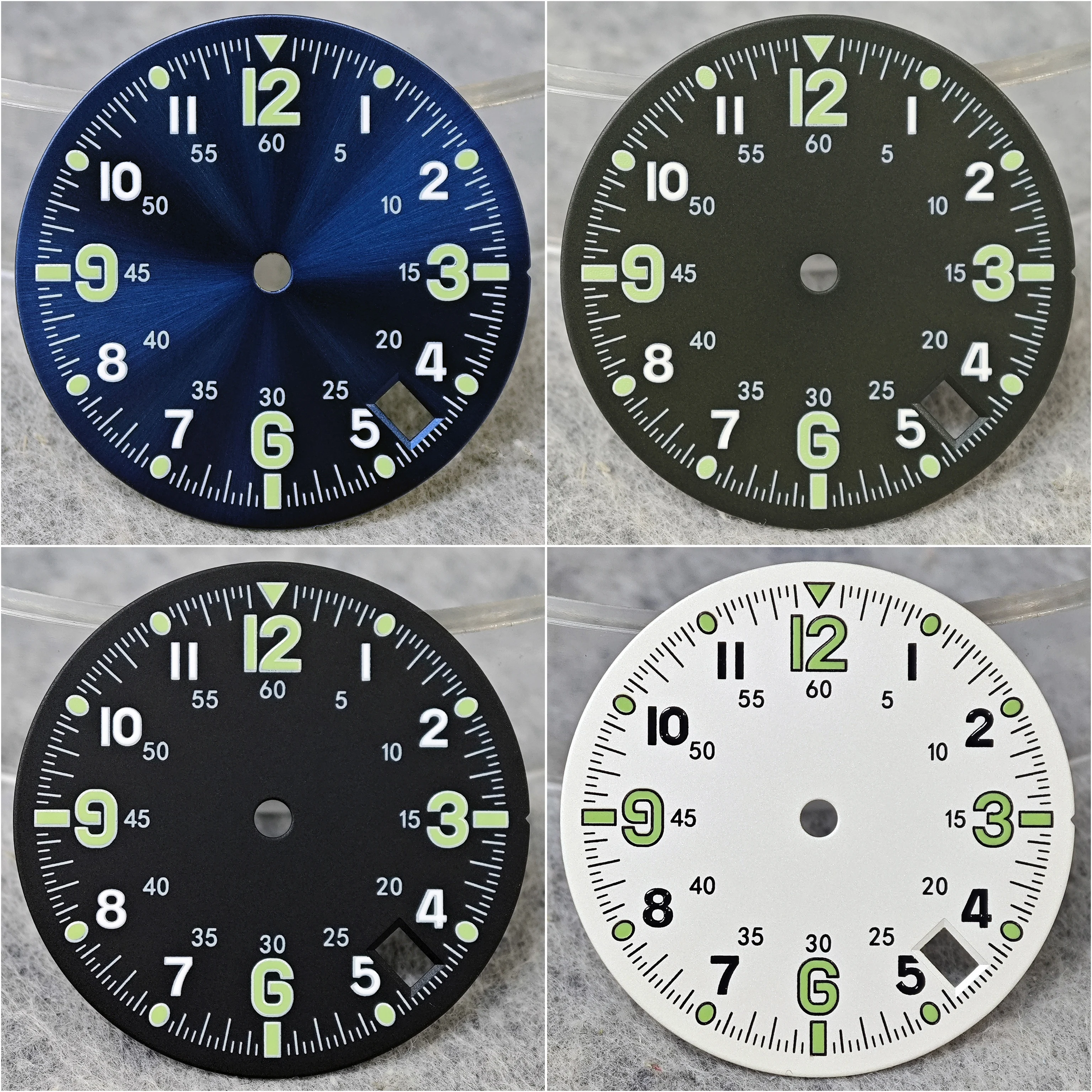NH35 Dial 28.5mm Watch Dial C3 Luminous High-Quality Watch Assembly Parts Customizable for 3 O'clock Crown Position