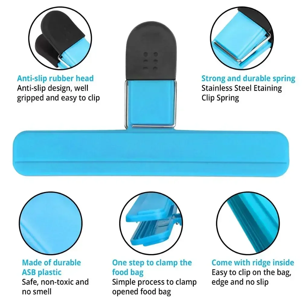 휴대용 가방 클립 주방 보관 식품 스낵 씰 씰링 가방 클립 실러 클램프 플라스틱 도구 주방 조직 액세서리