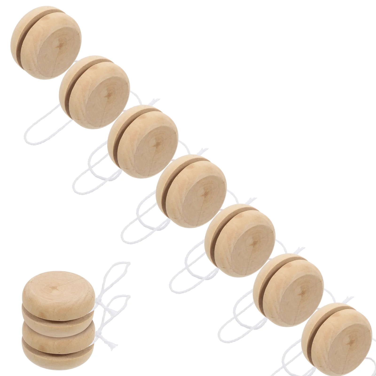 15 Pcs Kids Educational Toy Wooden Yo-yo DIY Children's Graffiti Painted Ornaments (10pcs) Toys Color Yoyo