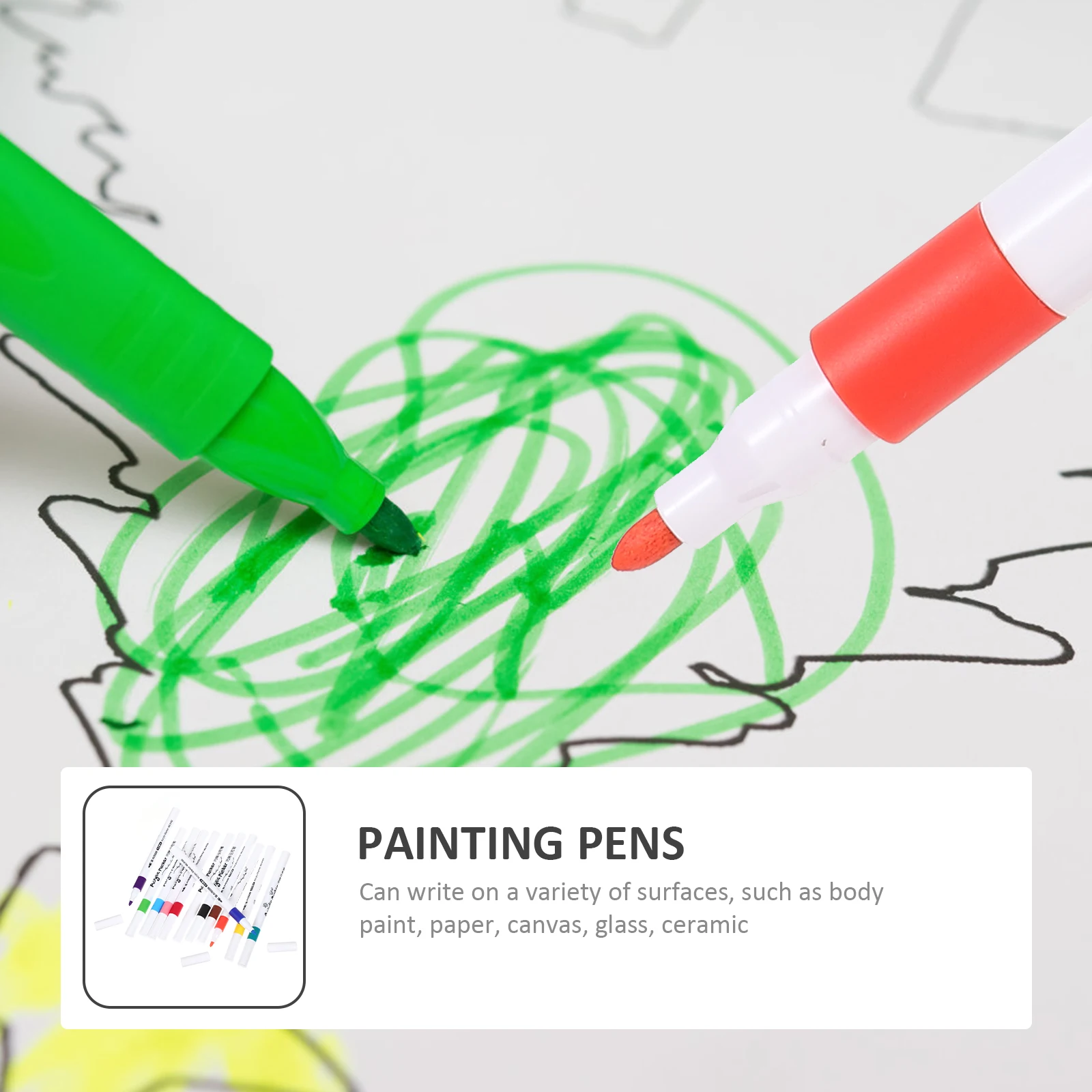 

12 Pcs Paint Pen Children's Painting Color Kids Markers Coloured Rock Pens White for Crafts