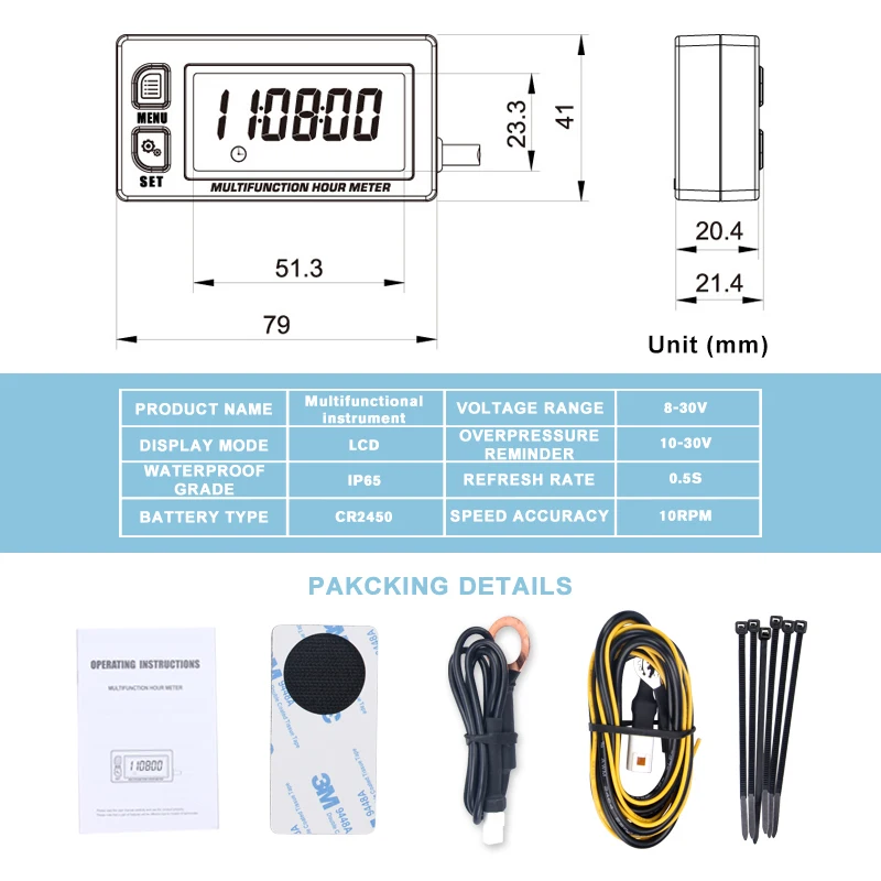 Inductive Temperature TEMP METER Thermometer RPM Motorcycle ATV Marine Boat RL-HM028A Motorcycle Thermometefor Temperatura