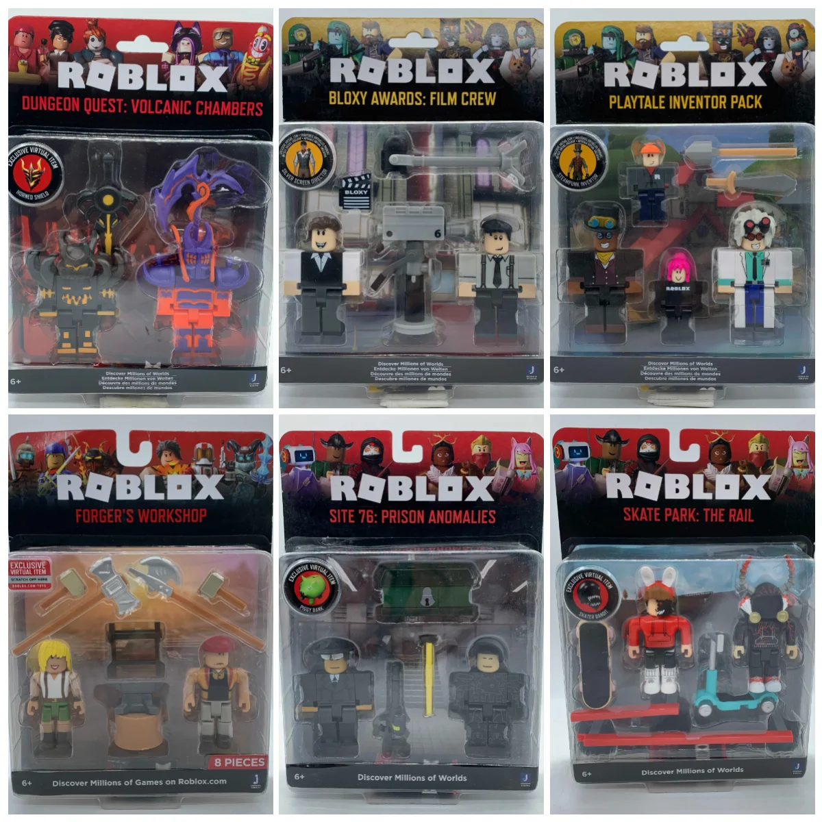 Экшн-фигурки, Подарочная коробка, подлинные аксессуары для кукол роблокс, кодовые виртуальные предметы, комбинированный набор, передвижные блоки, набор моделей, серия игрушек