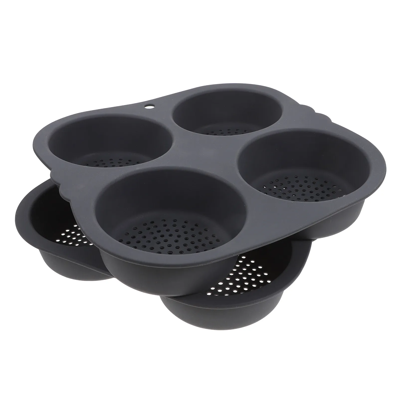 Lot de 2 moules à pains à hamburger en silicone à 4 cavités, antiadhésifs, résistants aux hautes températures, pour réunions de famille, ustensile de cuisson rond pour pains à hamburger