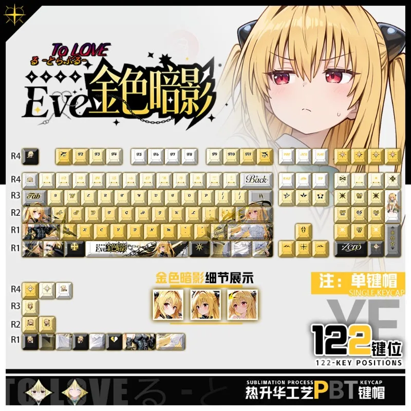 Small Dark Theme Anime Mechanical Keyboard Original PBT Custom Cute Keycaps PC Game Keyboard Collection Gifts Custom Keycaps