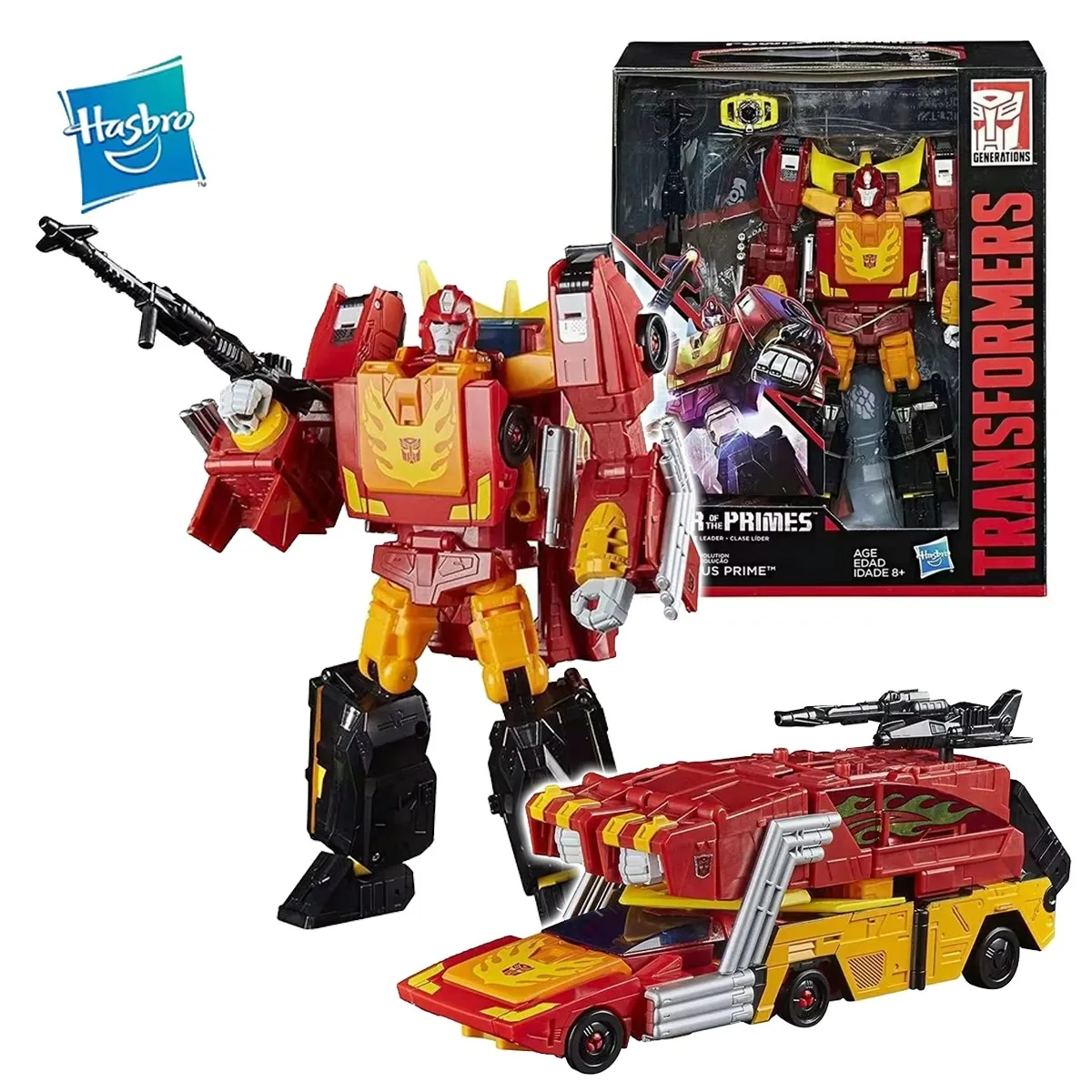 

【В наличии】Hasbro Transformers Power of The Primes Rodimus Leader Class, оригинальная фигурка, модель игрушки, робот, подарочная коллекция