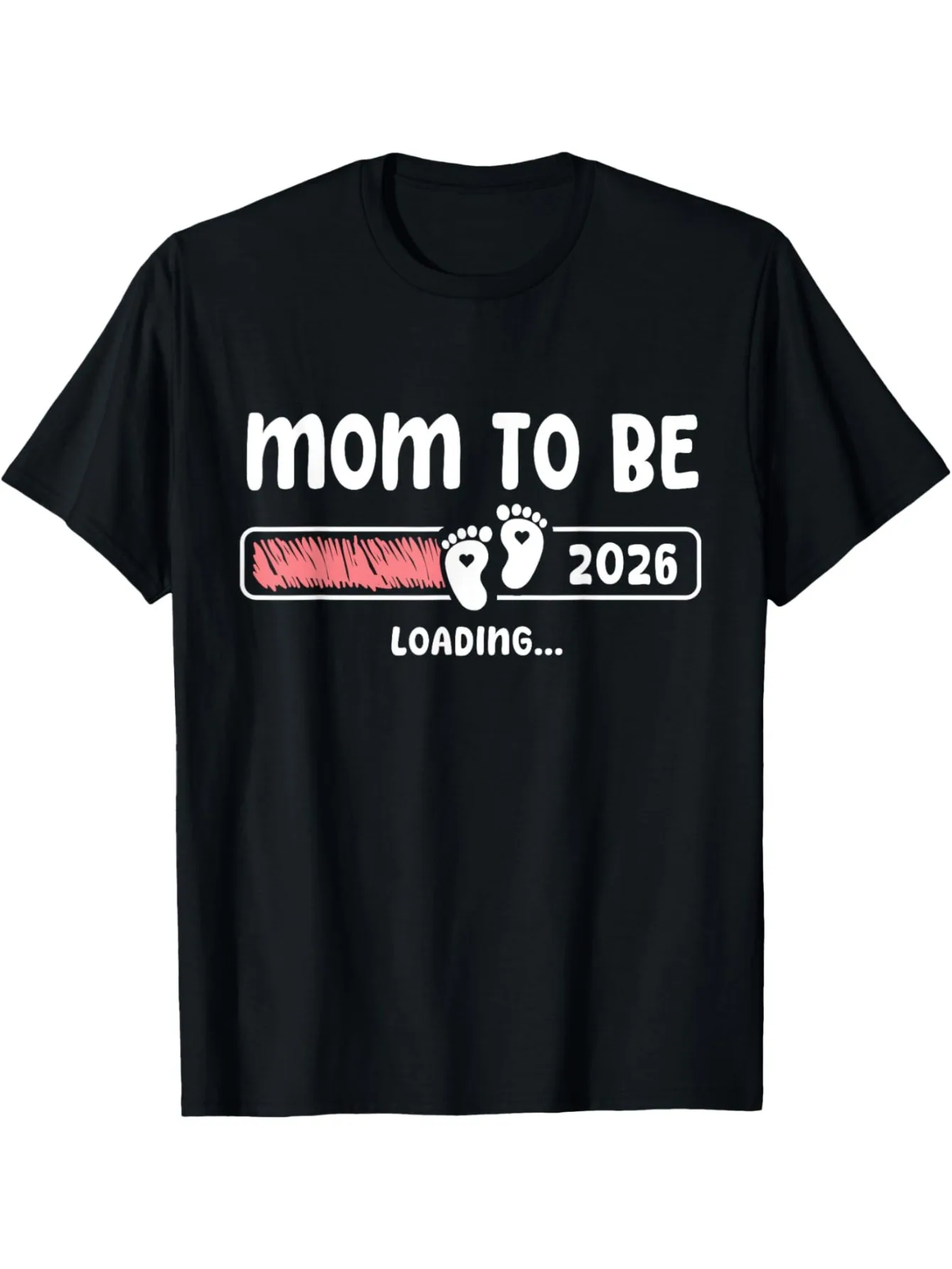 Mom To Be 2026 Loading Graphic Tee Pregnant Announcement Mother Gift Soft Cotton T-Shirt