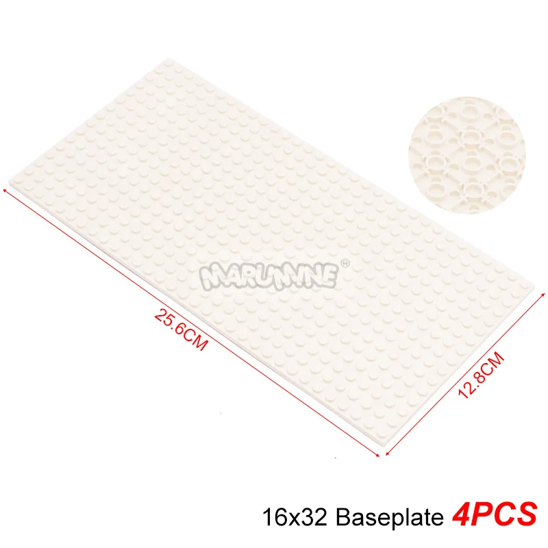 Marumine 4 Stück 16 x 32 doppelseitige Grundplatte 3857 kompatibles klassisches Baustein-Zubehör, MOC-Modell, Montage, Grundplatine, Teil
