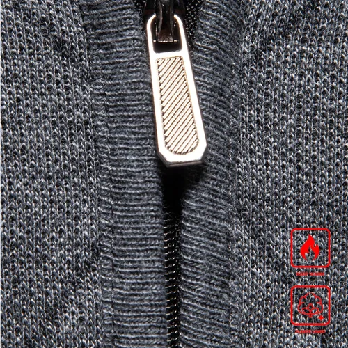Imagen 2 del producto Nueva moda, suéter de punto para hombre, prendas de punto americanas de medio cremallera, suéteres casuales con cuello levantado para hombre, jerséis