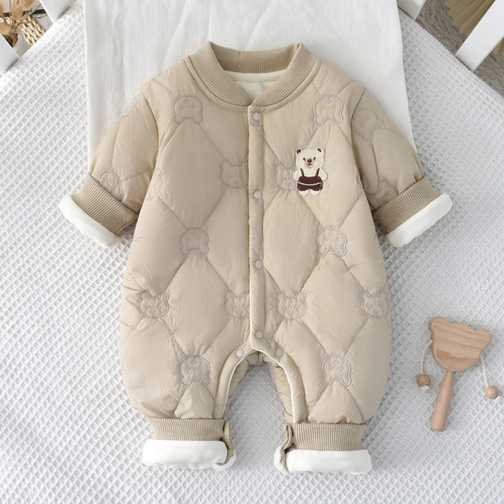 Herbst und Winter 120g Baumwoll-gepolsterter Warmer Baby-Strampler mit Cartoon-Muster, Baby-Strampler 0-18 Monate, Neugeborenen-Outdoor-Bekleidung – Detail 7