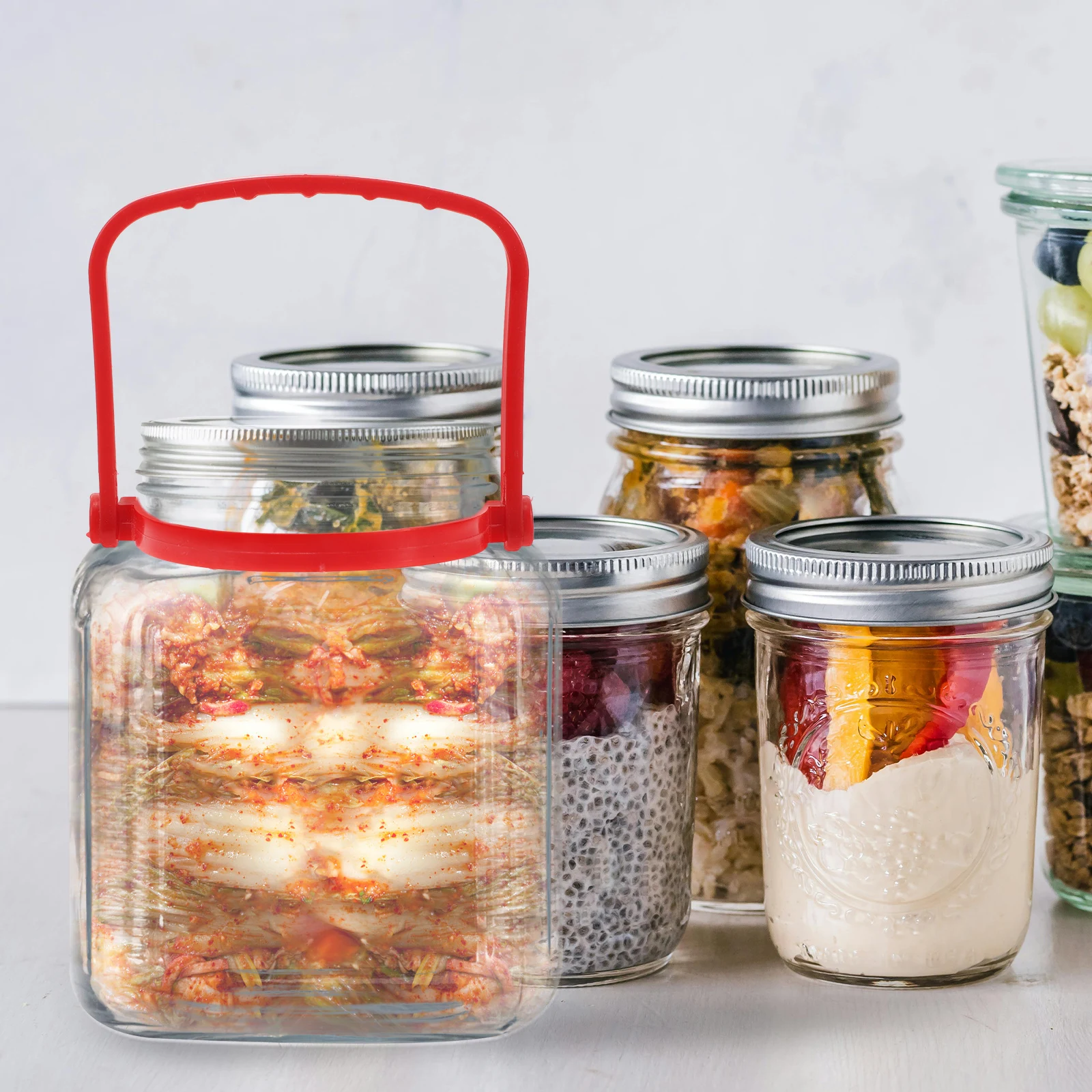 

Kimchi Jar Accessories Plastic H Pickle Mason Jug Lifter Gallon Red Replacement Bottle Water Pitcher Glass Storage